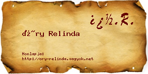 Őry Relinda névjegykártya